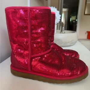 UGG Red Sequin Cozy Boot